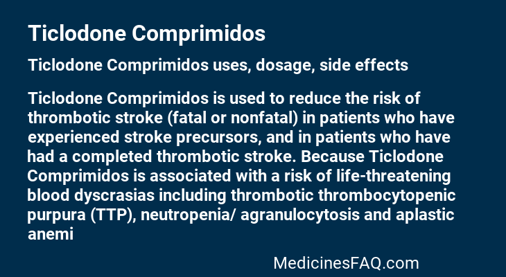 Ticlodone Comprimidos