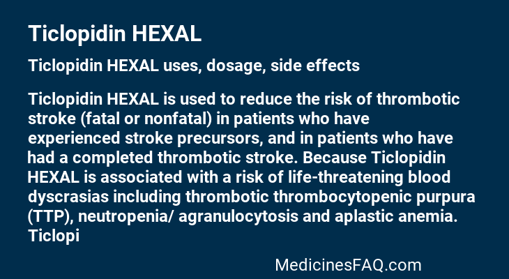 Ticlopidin HEXAL