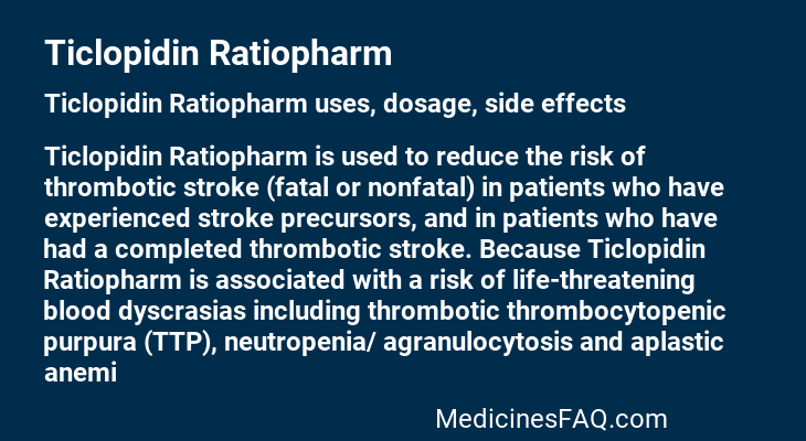 Ticlopidin Ratiopharm