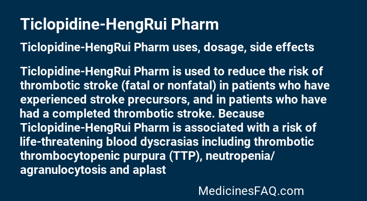 Ticlopidine-HengRui Pharm