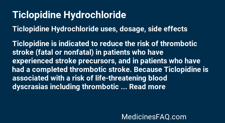 Ticlopidine Hydrochloride