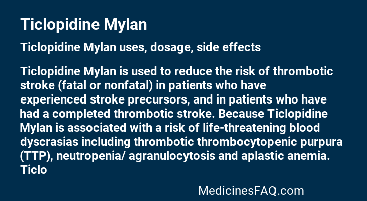 Ticlopidine Mylan