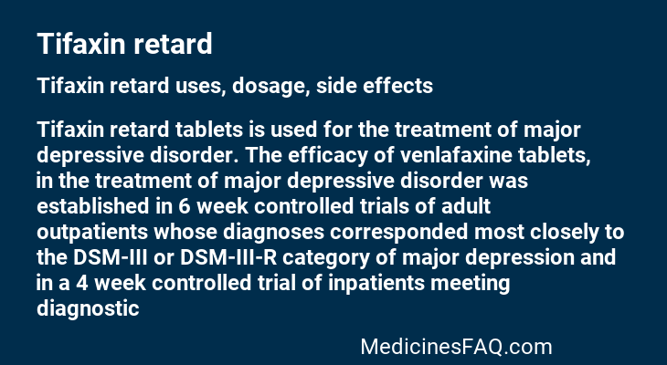 Tifaxin retard