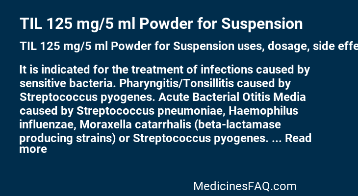 TIL 125 mg/5 ml Powder for Suspension