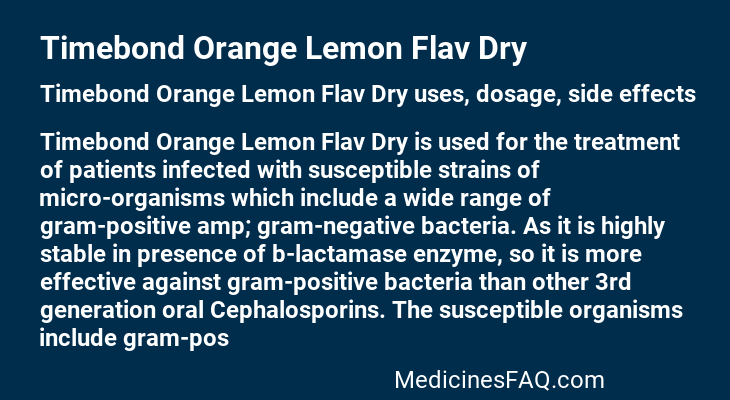 Timebond Orange Lemon Flav Dry