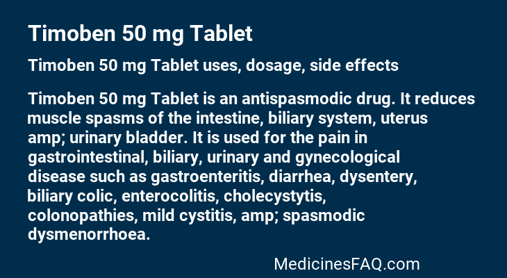 Timoben 50 mg Tablet