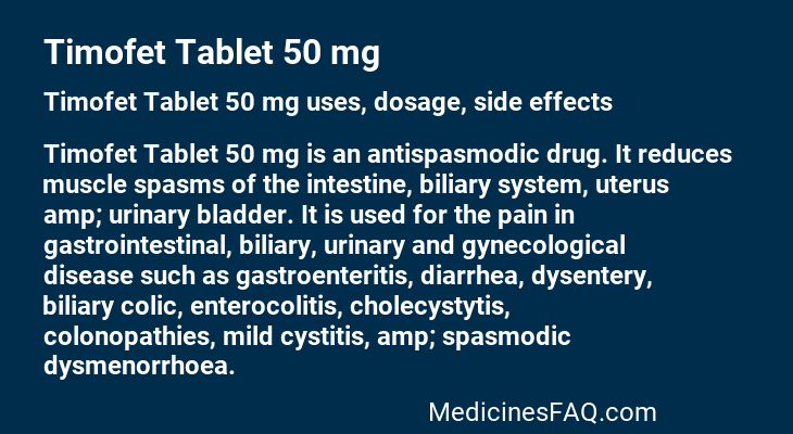 Timofet Tablet 50 mg