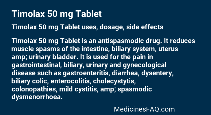 Timolax 50 mg Tablet