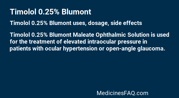 Timolol 0.25% Blumont