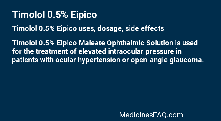 Timolol 0.5% Eipico