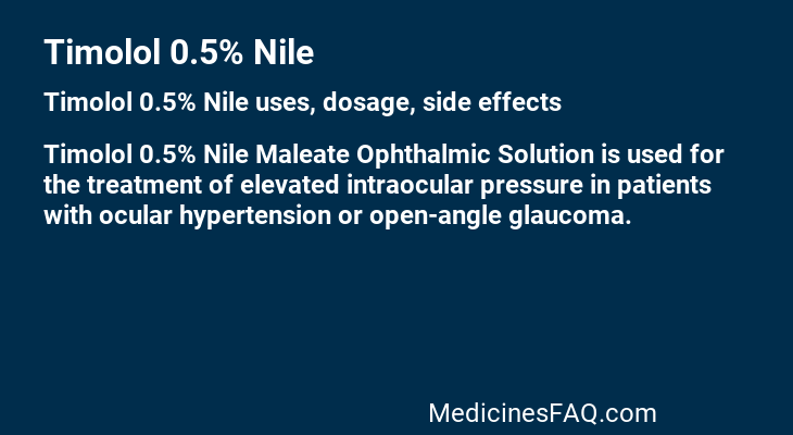 Timolol 0.5% Nile