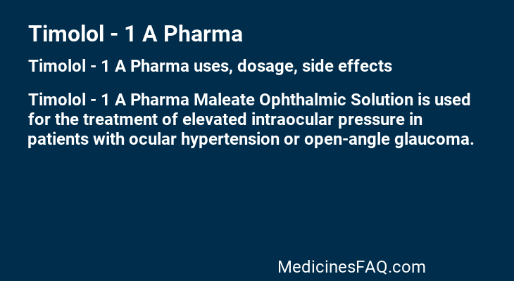 Timolol - 1 A Pharma