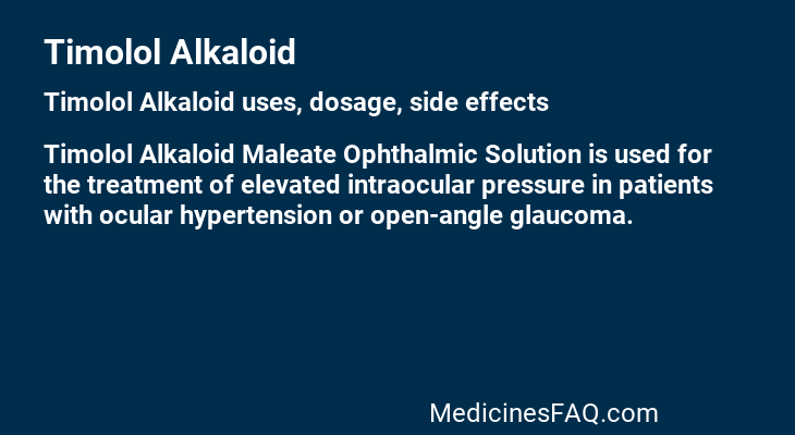 Timolol Alkaloid