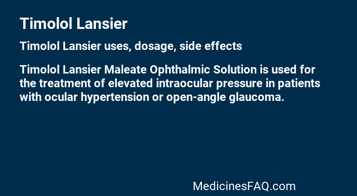 Timolol Lansier