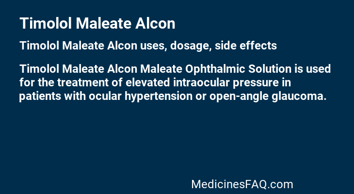 Timolol Maleate Alcon