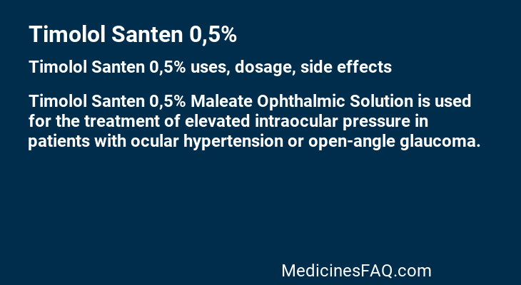 Timolol Santen 0,5%