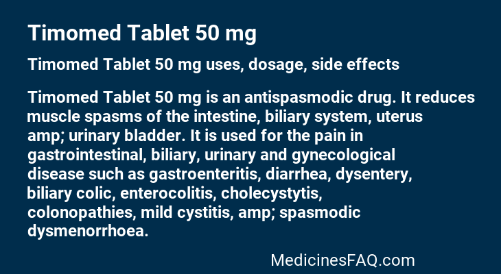 Timomed Tablet 50 mg