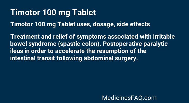 Timotor 100 mg Tablet