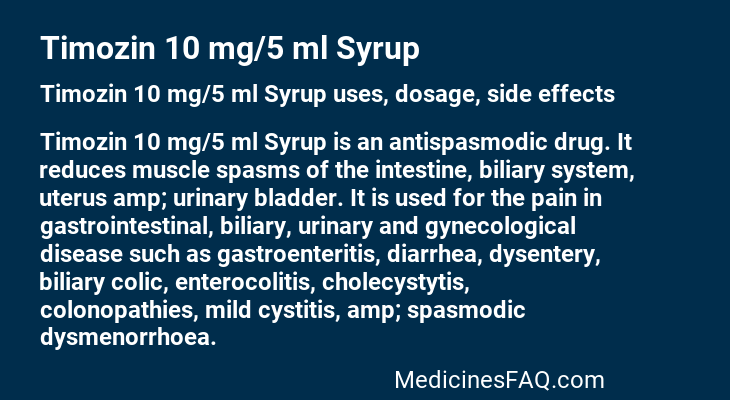 Timozin 10 mg/5 ml Syrup