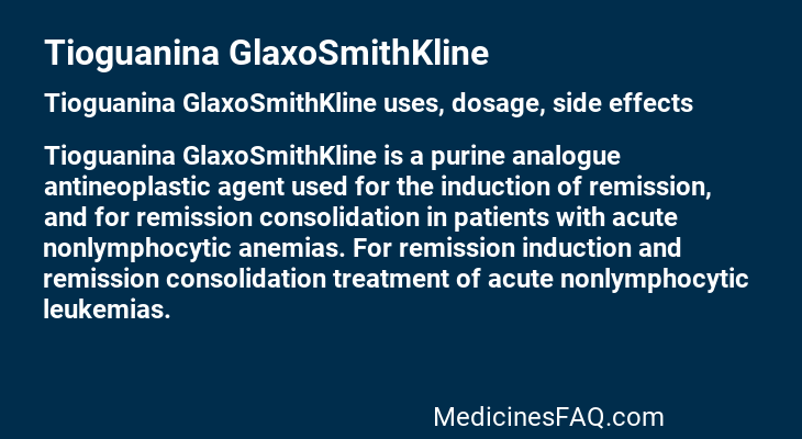 Tioguanina GlaxoSmithKline