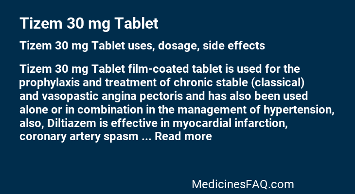 Tizem 30 mg Tablet