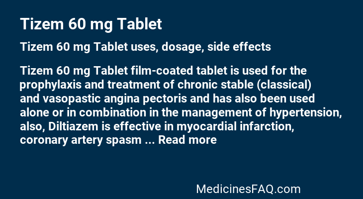 Tizem 60 mg Tablet