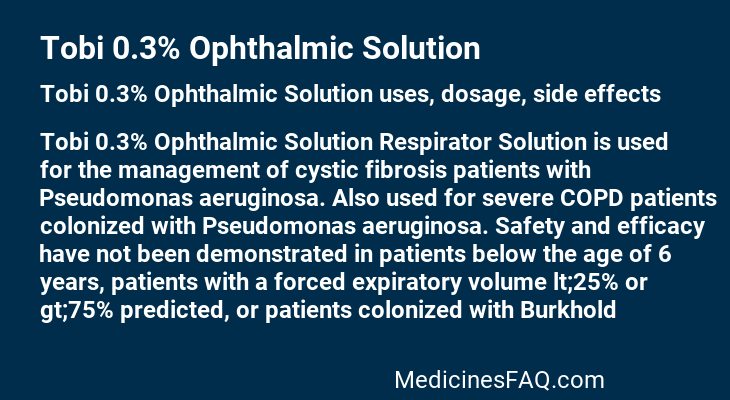 Tobi 0.3% Ophthalmic Solution