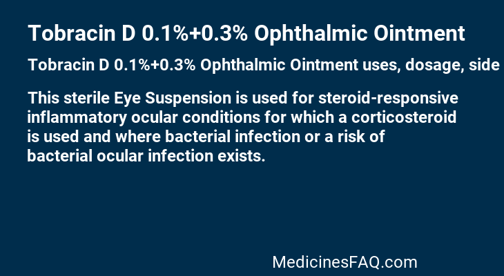 Tobracin D 0.1%+0.3% Ophthalmic Ointment