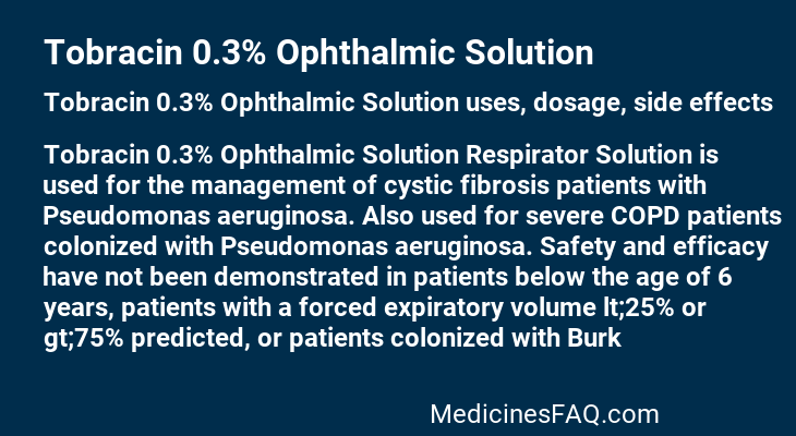 Tobracin 0.3% Ophthalmic Solution