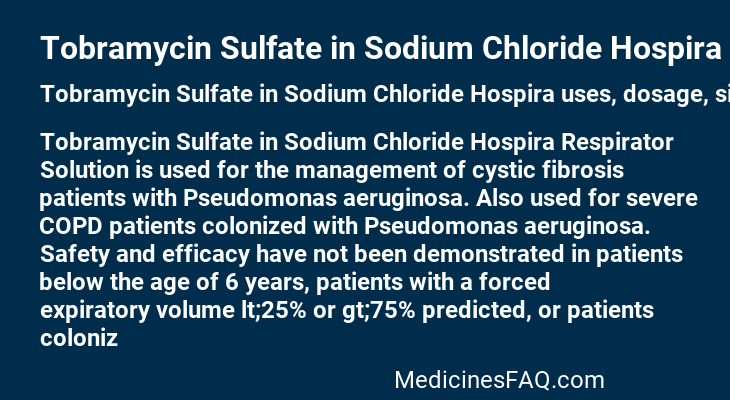 Tobramycin Sulfate in Sodium Chloride Hospira