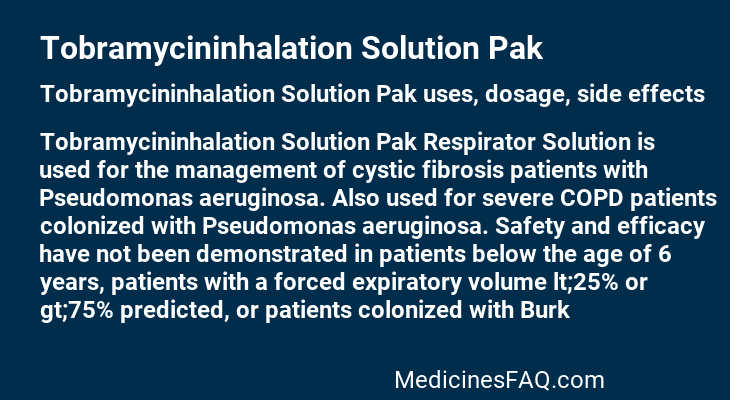 Tobramycininhalation Solution Pak