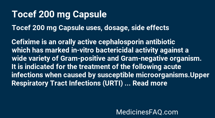 Tocef 200 mg Capsule