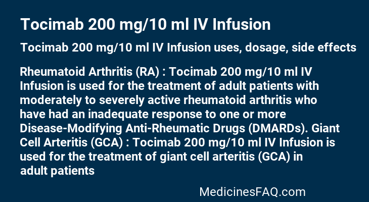 Tocimab 200 mg/10 ml IV Infusion