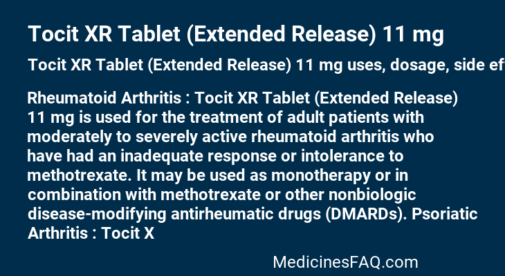 Tocit XR Tablet (Extended Release) 11 mg