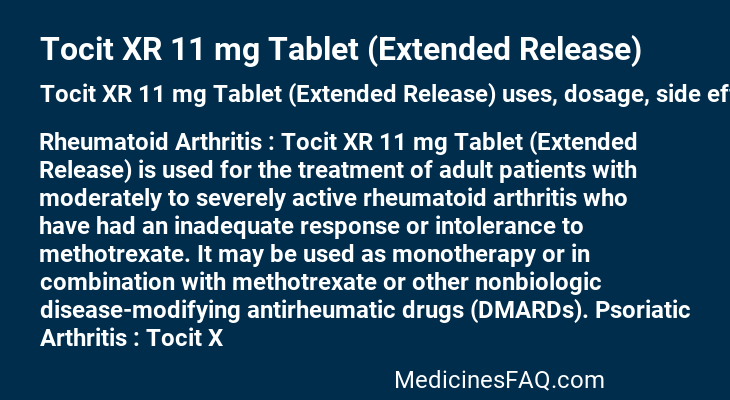 Tocit XR 11 mg Tablet (Extended Release)