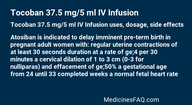 Tocoban 37.5 mg/5 ml IV Infusion