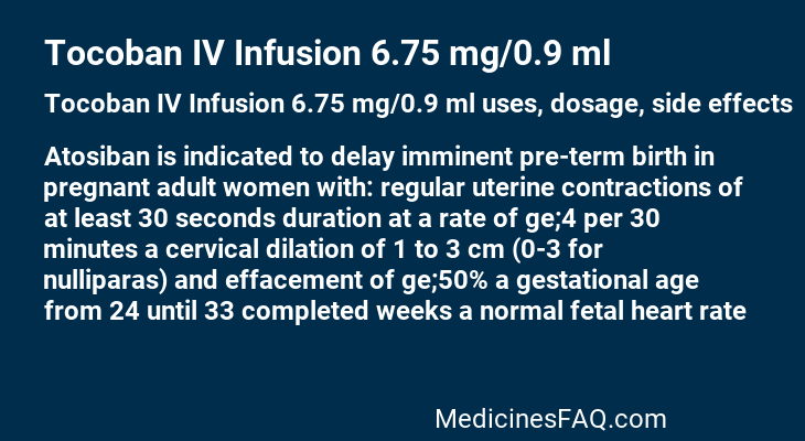 Tocoban IV Infusion 6.75 mg/0.9 ml