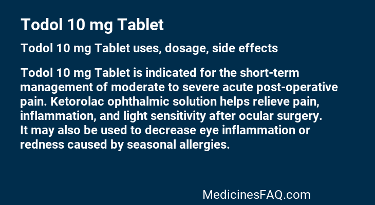 Todol 10 mg Tablet