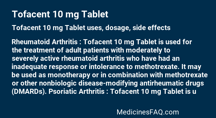 Tofacent 10 mg Tablet