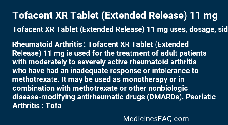 Tofacent XR Tablet (Extended Release) 11 mg
