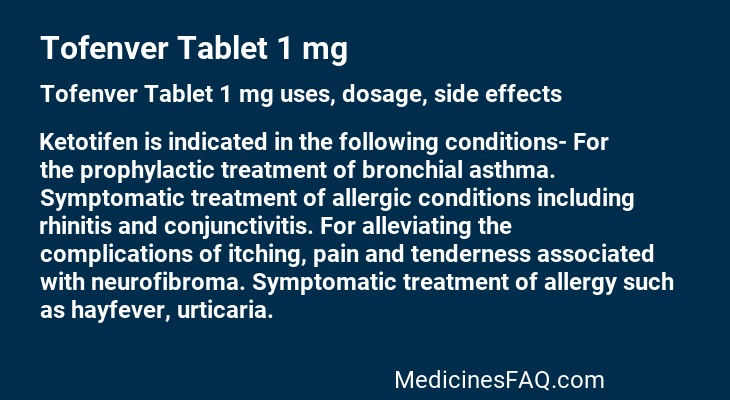Tofenver Tablet 1 mg
