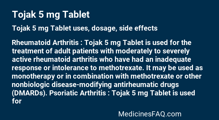 Tojak 5 mg Tablet