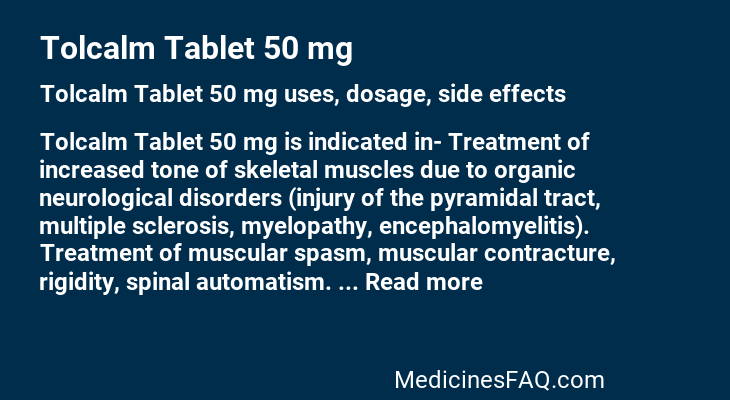 Tolcalm Tablet 50 mg