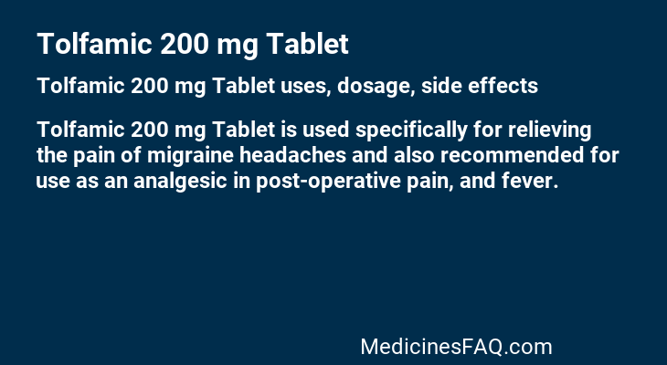 Tolfamic 200 mg Tablet