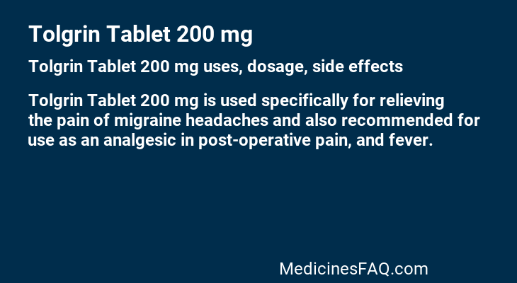 Tolgrin Tablet 200 mg