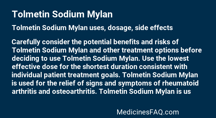 Tolmetin Sodium Mylan
