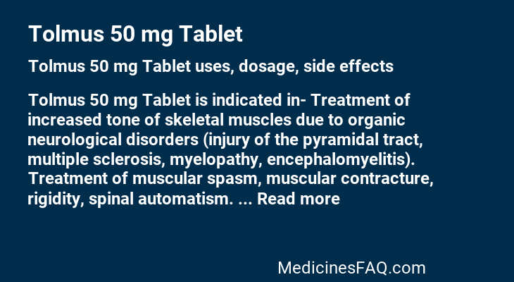 Tolmus 50 mg Tablet