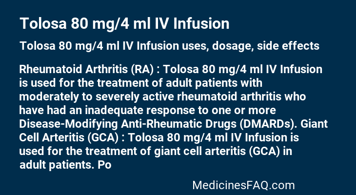 Tolosa 80 mg/4 ml IV Infusion