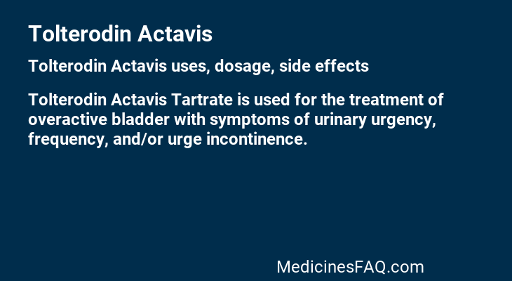 Tolterodin Actavis