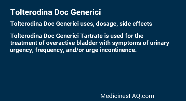 Tolterodina Doc Generici